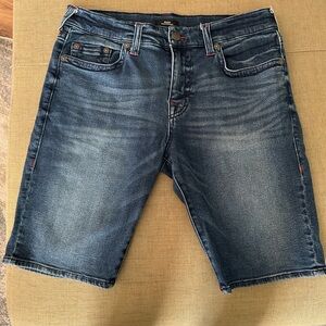 Men's Blue Denim True Religion Shorts